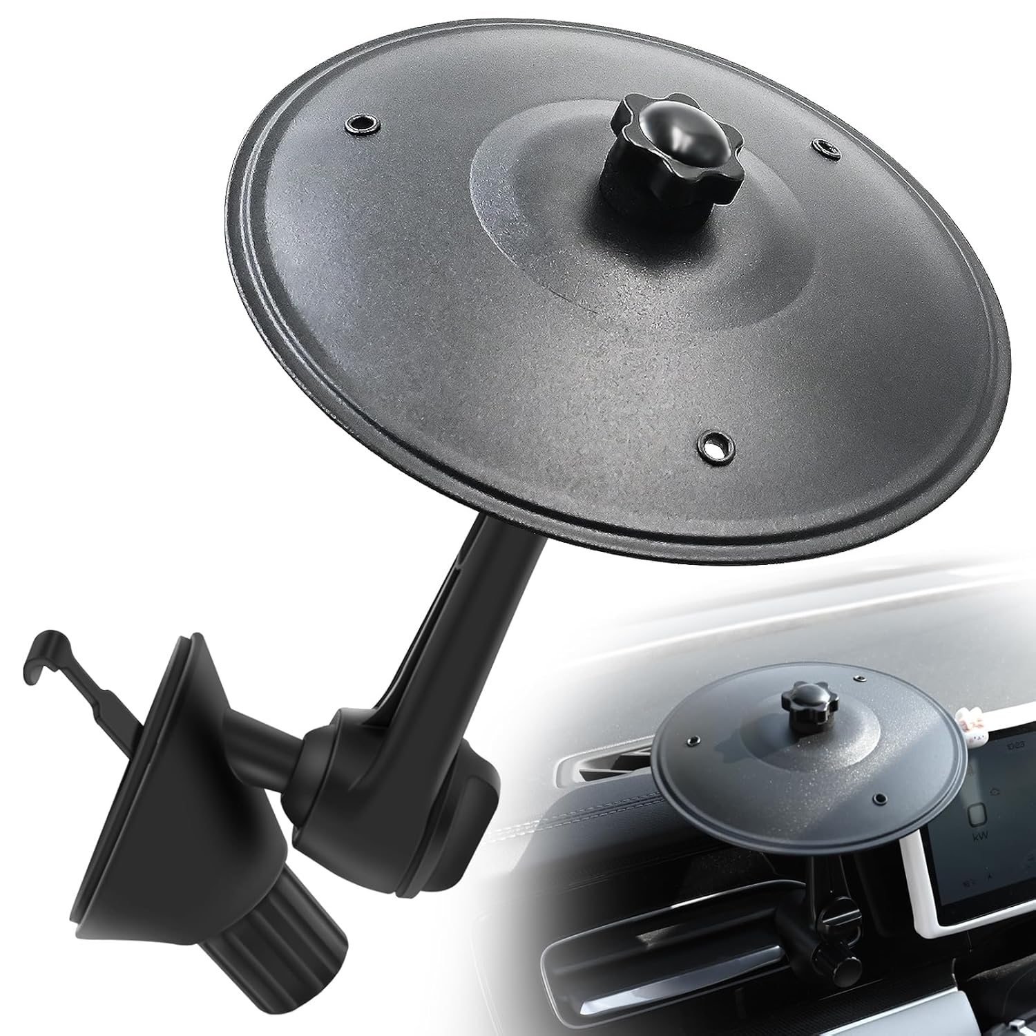 YEZriler Car Cymbal Air Vent, Mini Cymbal for Car, Car Symbol Drum Air Vent for Music Lovers, Mini Car Drum Rhythm Toy for All Vehicles - Black