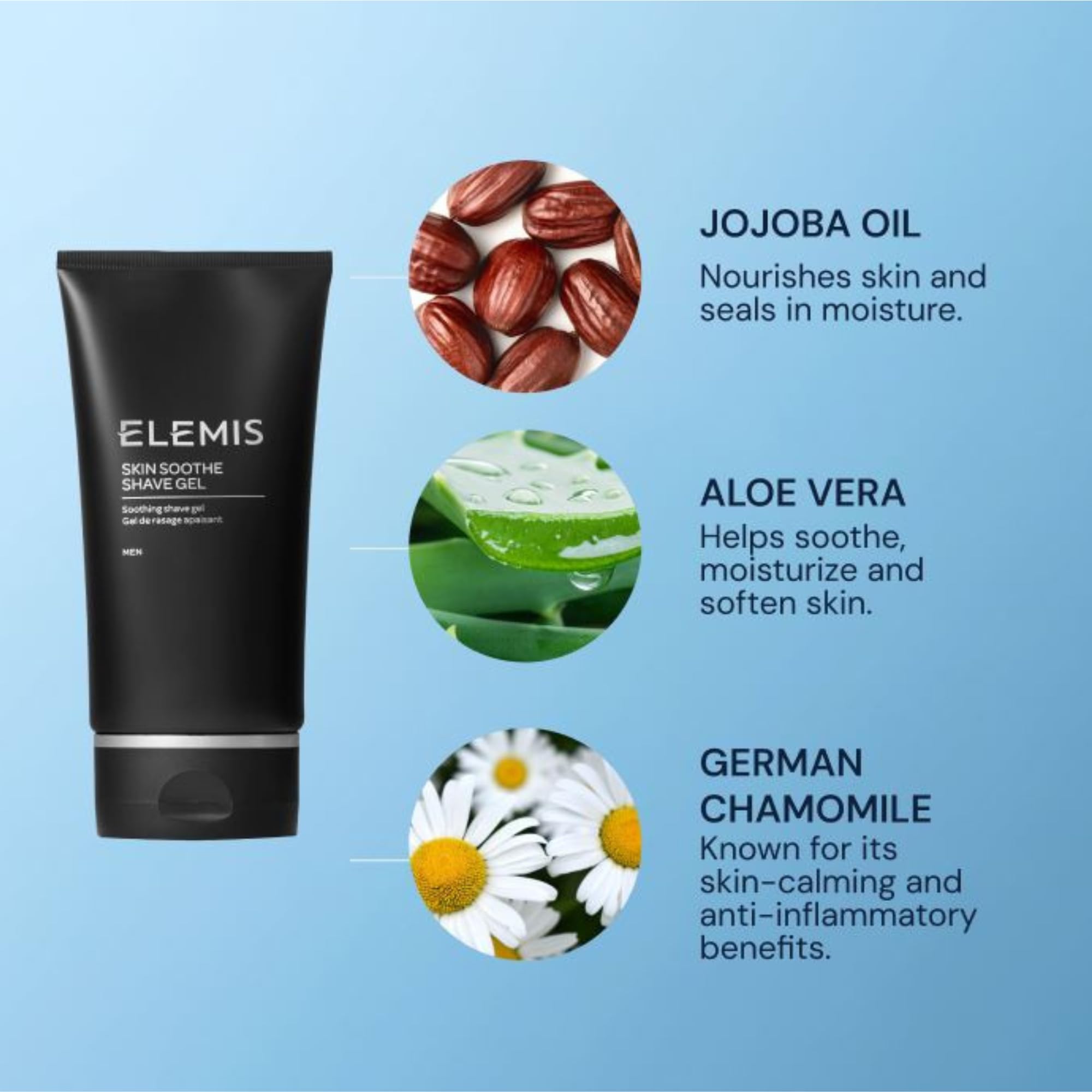 ELEMIS Skin Soothe Shave Gel for Men, Soothing Facial Shave Gel, 150ml