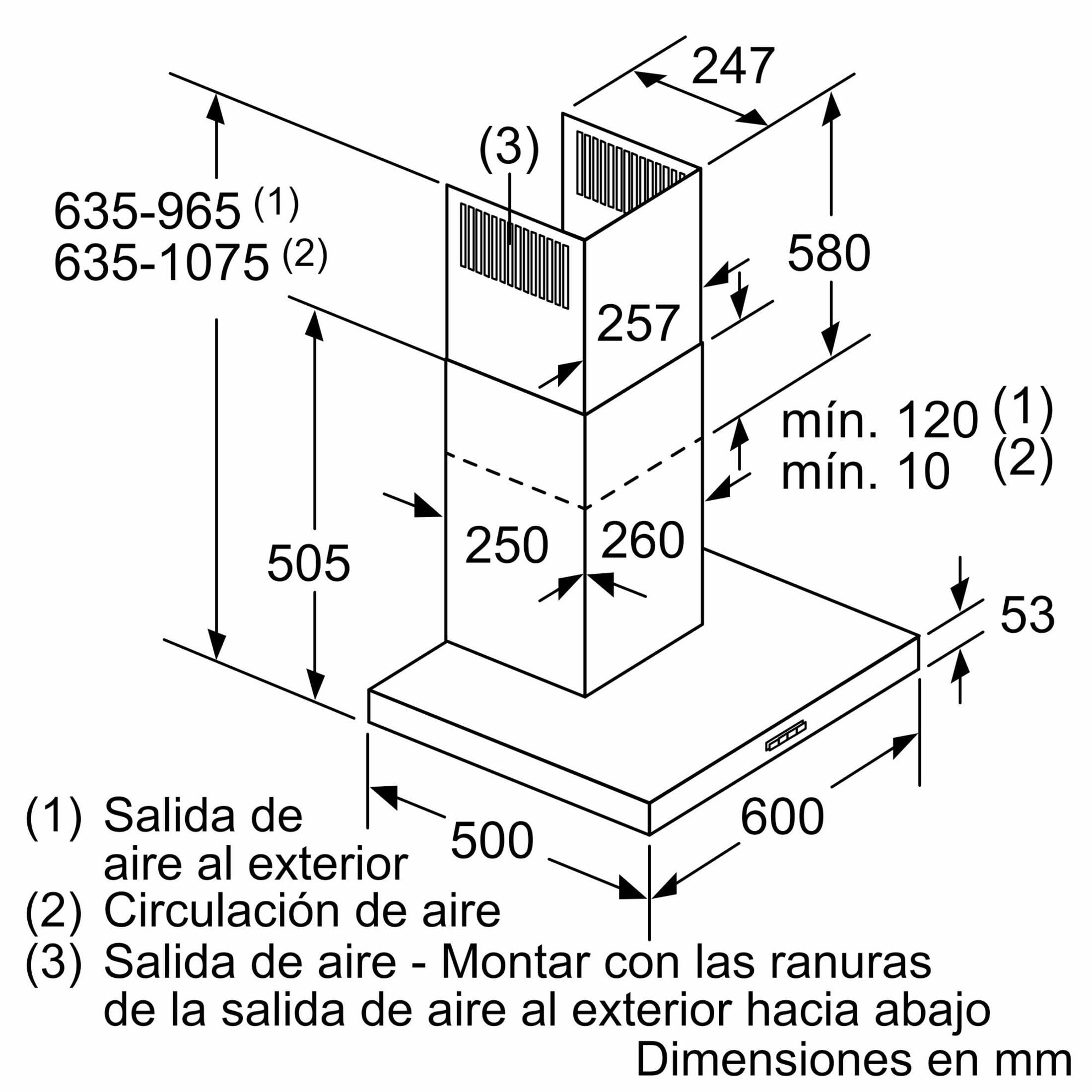 Balay - Campana Decorativa de Pared, Iluminación LED, 60 cm, 4 Potencias, Acero Inoxidable, 3BC067EX