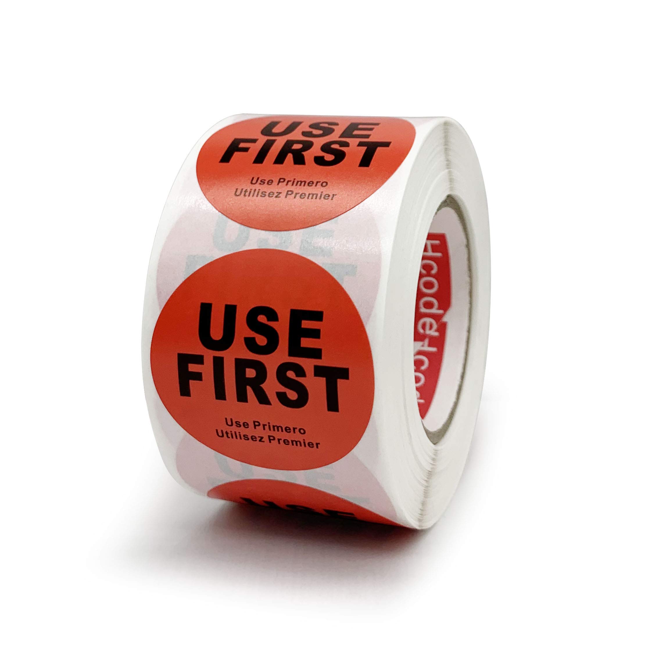 Amazon | USE FIRST 文字の円形ステッカー 直径38mm 規格1ロール500枚 