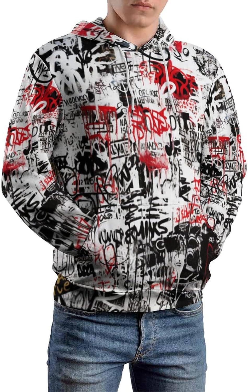 Men's Hipster Hip Hop Long Sleeve Hoodie Hooded Sweatshirt - Image 2