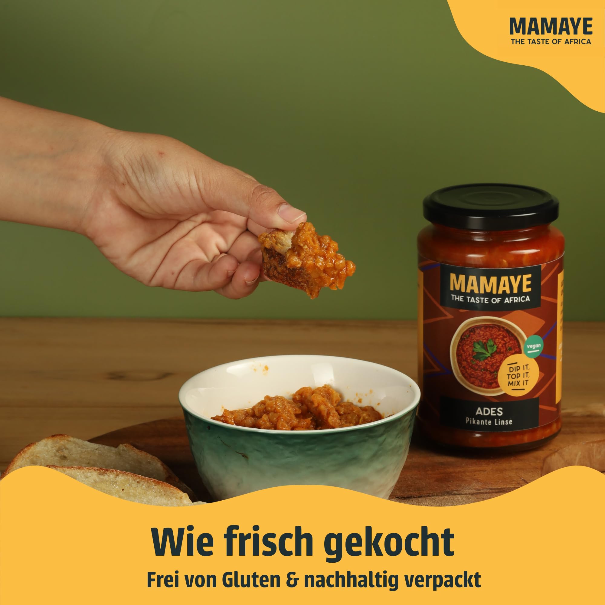 Mamaye® Deine Linsenliebe – 6er-Bundle Vegane Ostafrikanische Linsen Bowls | Proteinreich, Glutenfrei & Vegan | Schnell, Gesund & Natürlich | 6×380 g