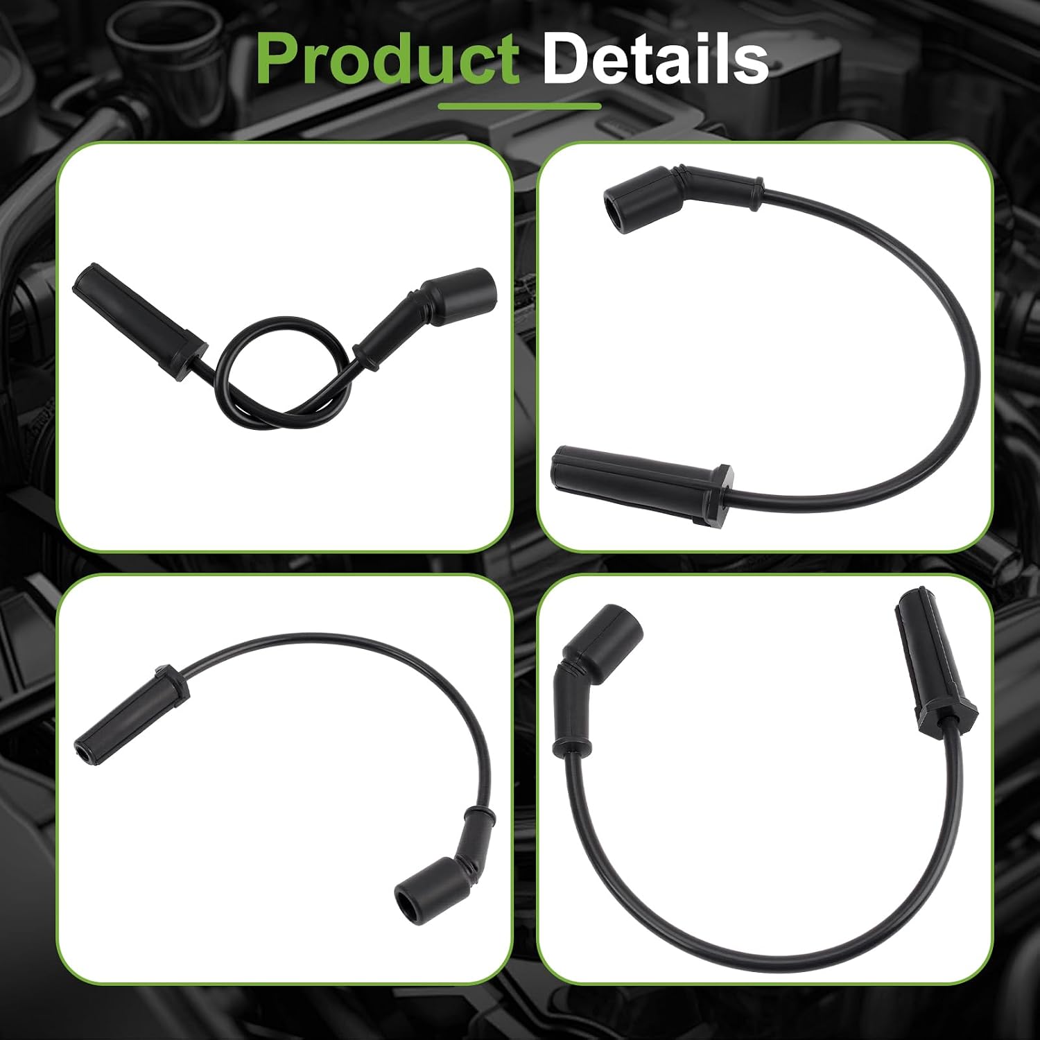 41962 19299585 Spark Plugs 9748EE 88894393 Spark Plugs Wires for Cadillac Escalade Chevy Avalanche Silverado Suburban Tahoe GMC Sierra Yukon Hummer H2 1999-2007