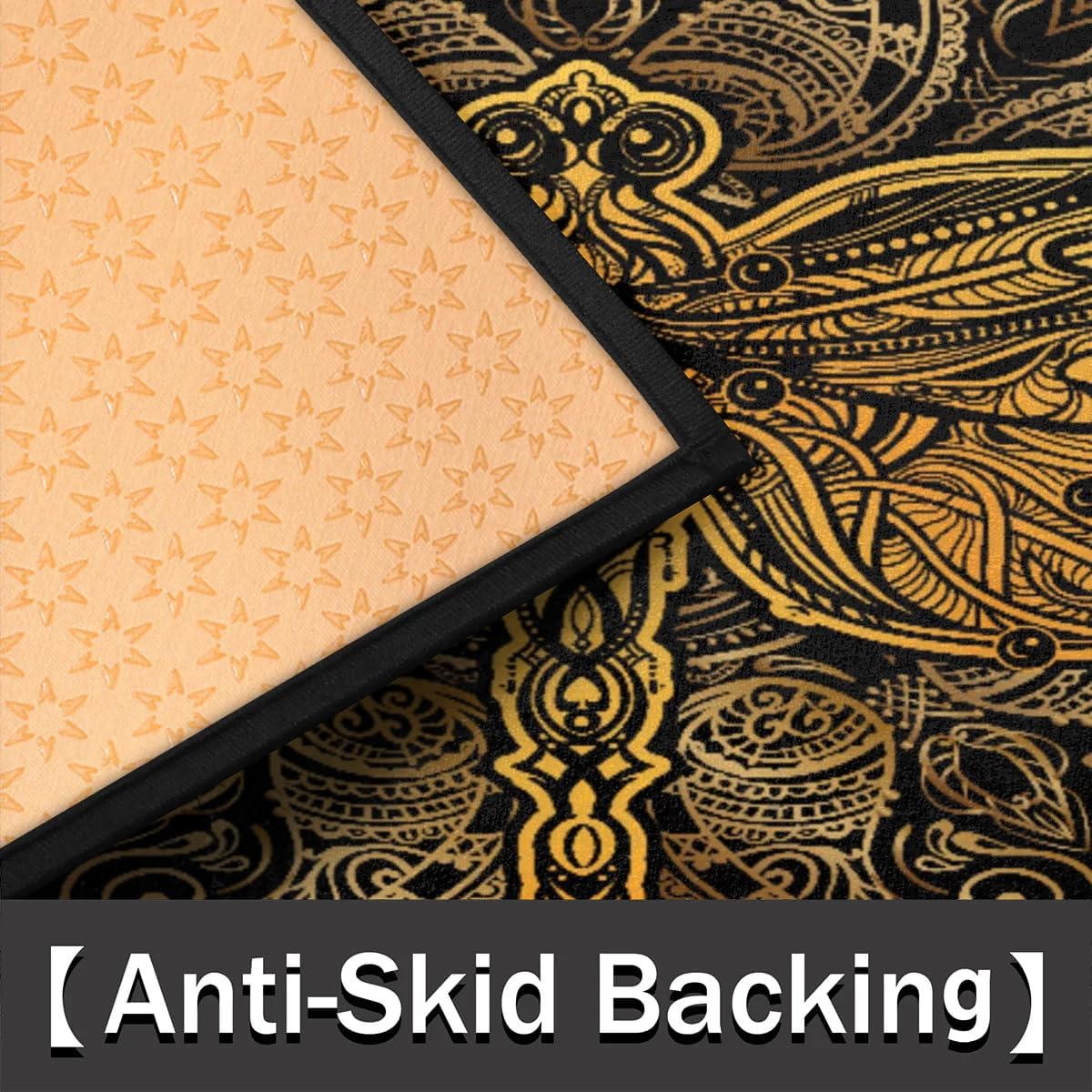 Retro Gold Dragonfly Half Round Door Mat - Non-Slip Washable Half Circle Area Rug,Half Moon Rugs for Outdoor and Indoor Home Entrance, Bedroom, Living Room, Kitchen Semi Circle Doormat 36 * 24in