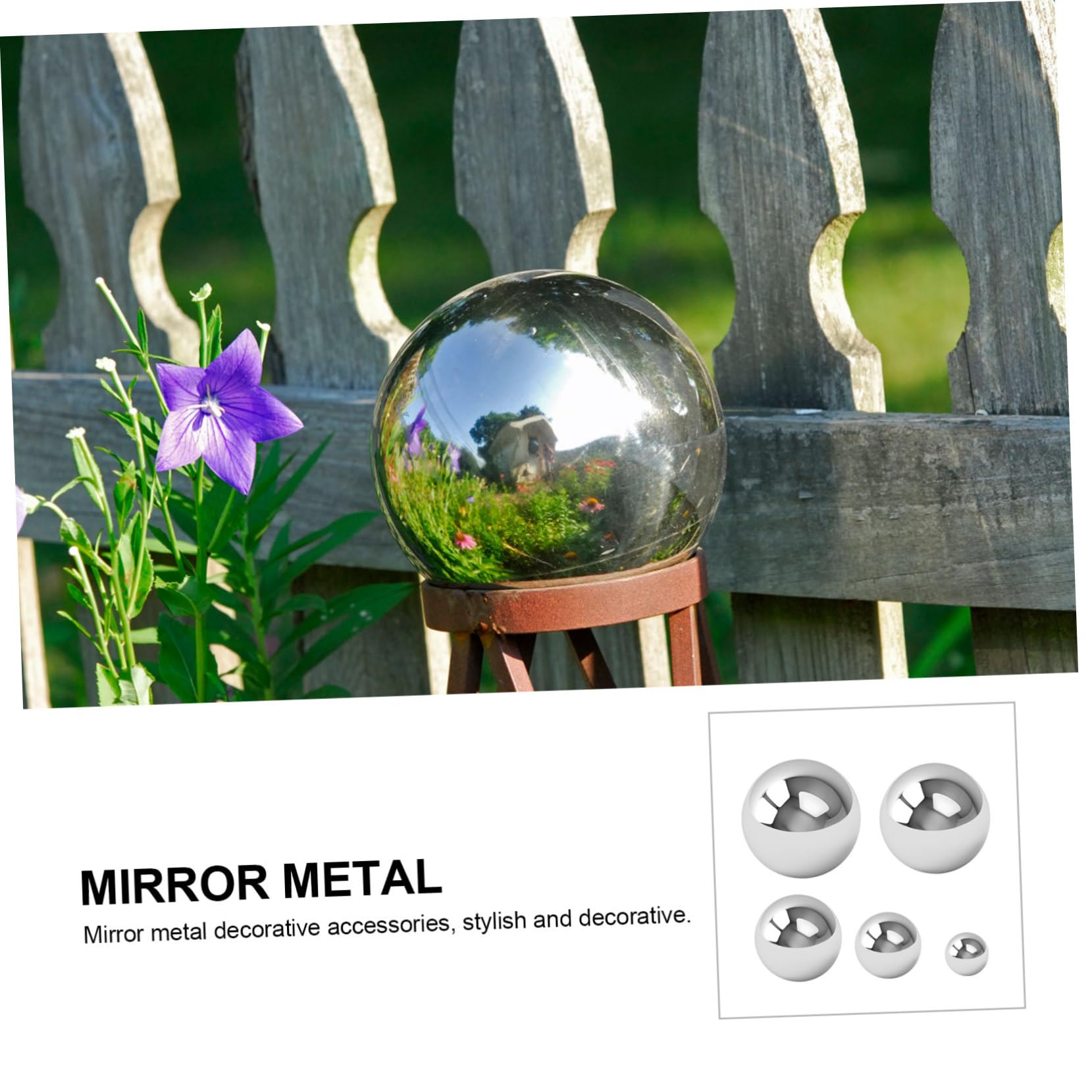 5pezzi Sfera Galleggiante Acciaio Inossidabile Lucido Di Sfere Decorative Per Giardino e Laghetto Globo Riflettente Per Interni Ed Esterni Varie