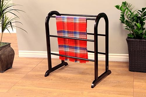 Vista 3 de Frenchi Home Furnishing Quilt Rack, Cherry Finish Caoba-1,Rosado,https:/ www.Yaxa/dp/undefined