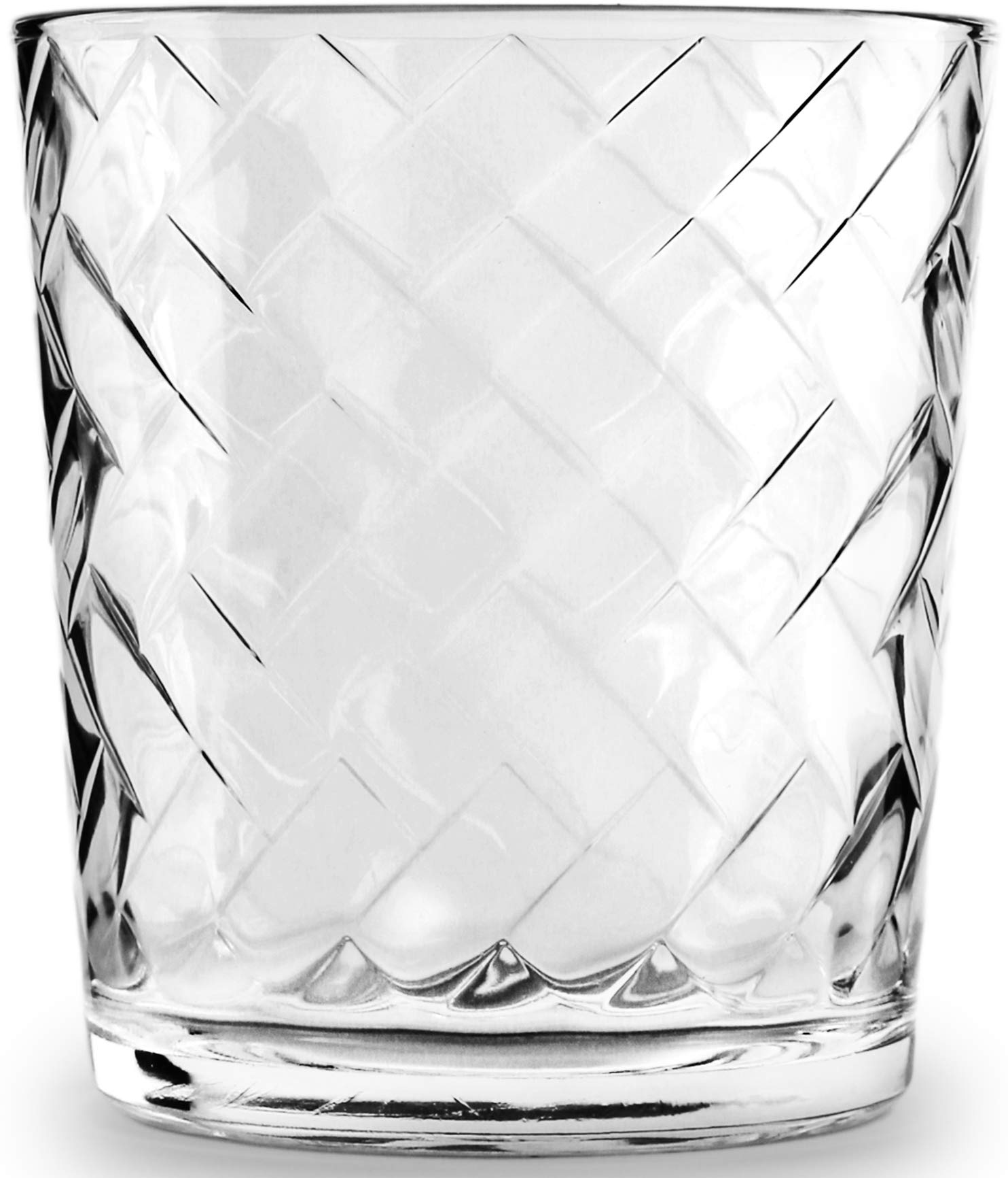 Circleware Chevron - Set di 12 bicchieri Highball e bicchieri da whisky per acqua, birra, succhi di frutta, bevande al tè freddo, trasparenti