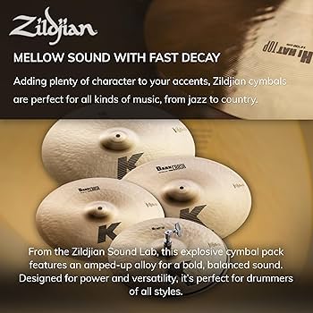 Amazon.com: Zildjian K0800 K Custom Dark Cymbal Pack 15/17/19/20