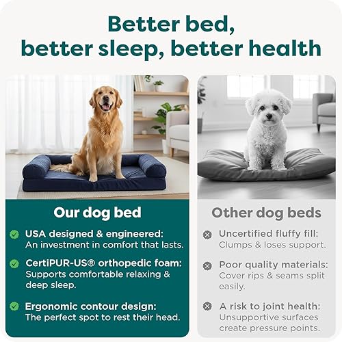 Miniatura 7 de Furhaven - Cama ortopédica para perros, estilo sofá, acolchada, con funda extraíble y lavable, marrón tostado, tamaño jumbo (XL) Café,Dark