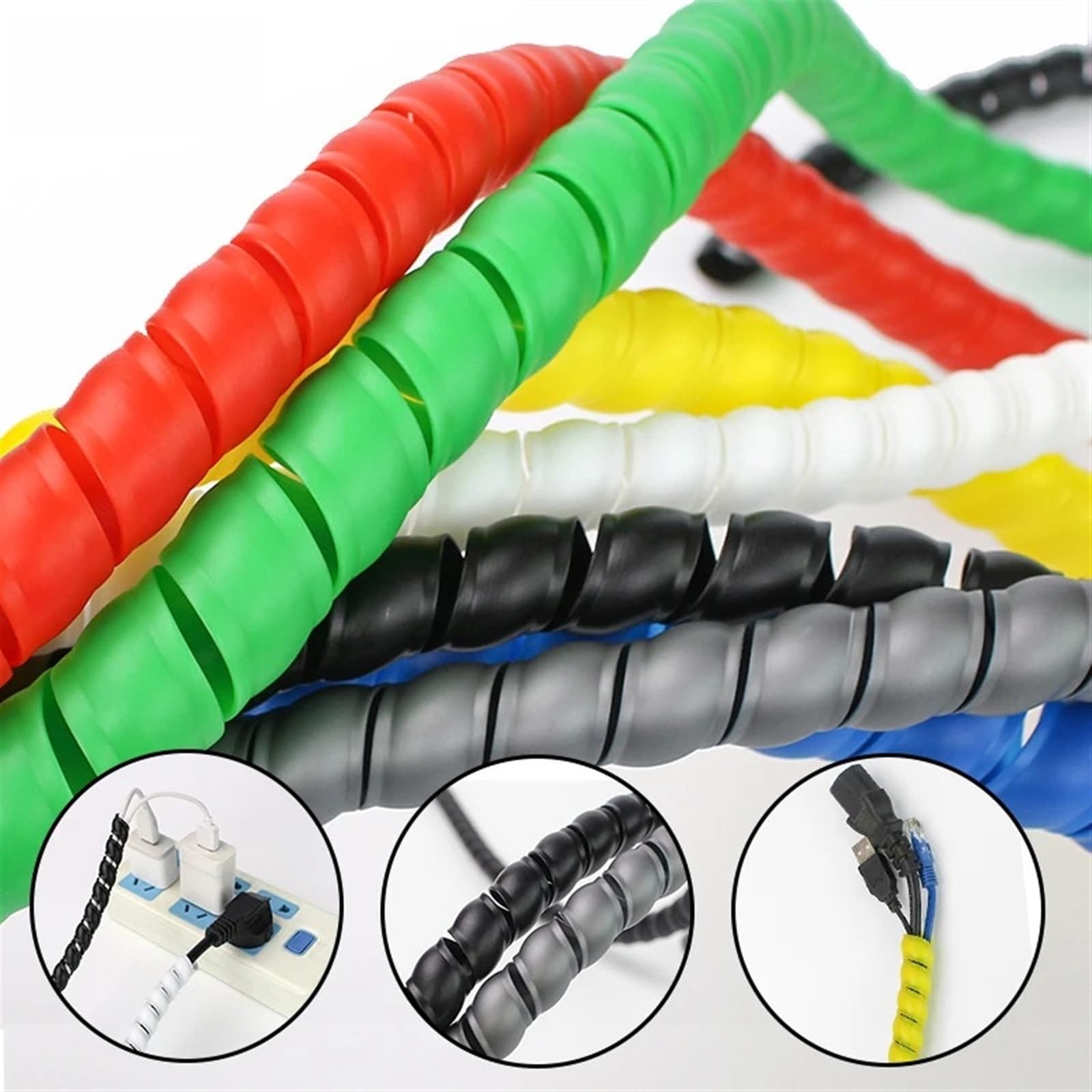 1/5M Wickelrohr 8/10/14/16/20/25mm Draht Veranstalter Kabel Schutz hülse Rohr Schutz Hülse Spirale Wrap Wickelschutz für das Heimbüro(Orange,35mm X 5Meters)