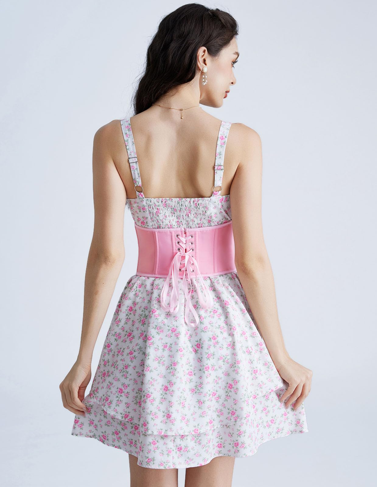 Scarlet Darkness Corset Belt for Women Fishbone Wide Waist Corset Pirate Belt: Pink 6