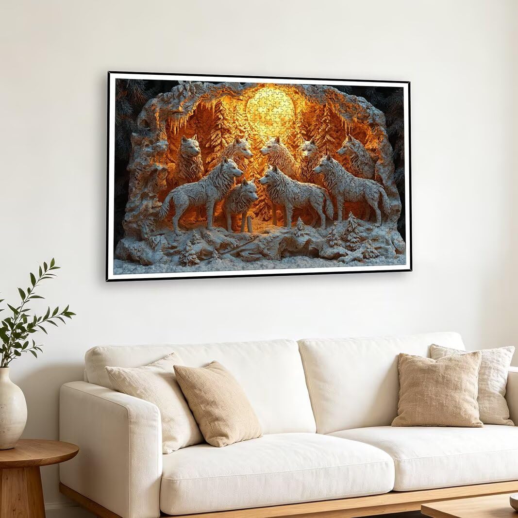 Puzzle 1500 Pièces Adultes, Puzzle 1500 Pieces Loup, Cadeau Femme -2190