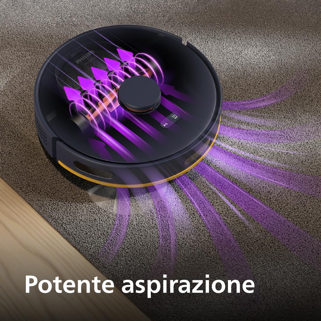 Philips Robot Aspirapolvere Serie 2000 - Aspirazione 2700 Pa, Navigazione Laser, HomeRun App, Stazione di Svuotamento Automatica, 130 minuti di Autonomia, Modalità Tappeto (XU2100/20)