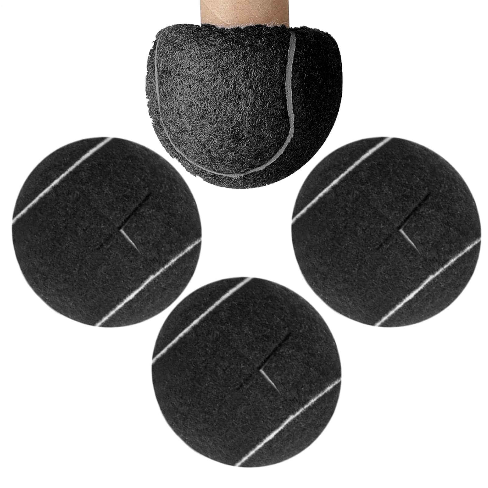 Bolas de tenis precortadas para sillas de fieltro resistente y goma gris 8