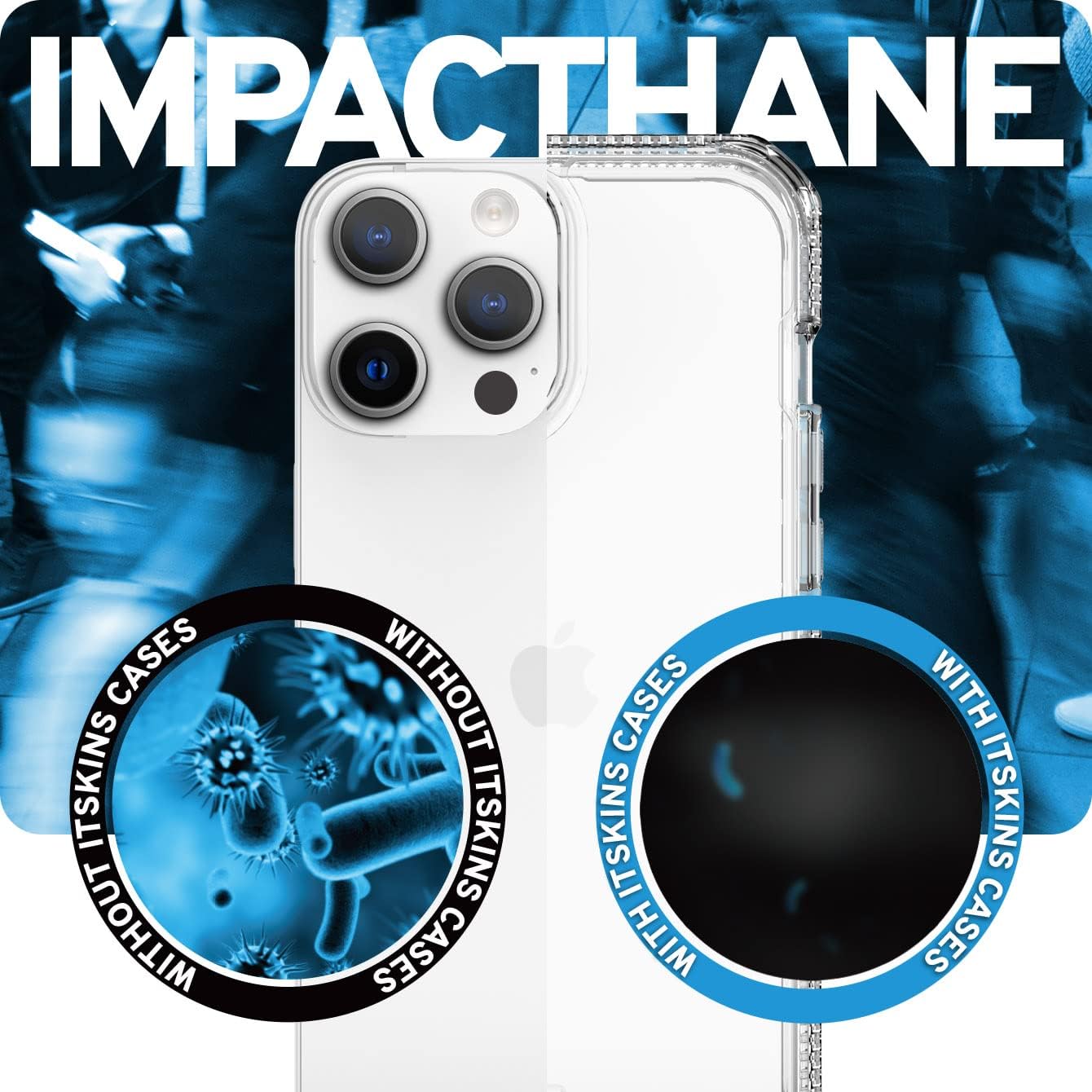 ITSKINS Supreme // Clear Protective Phone Case Compatible with iPhone 13 Pro Max, Slim Hybrid Case, Anti-Yellowing, and Heavy Duty Shockproof Cover, Military Phone Case - Transparent