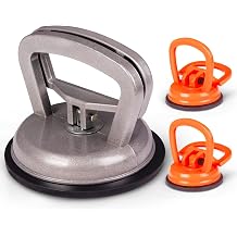 Dent Puller Suction Cup Kit - 3 Pack Paintless Car Body Repair Tool for Dent Removal, Aluminum Alloy Heavy Duty Suction Cups with Thickened Rubber Base for Glass, Tile & Granite Slab Lifting