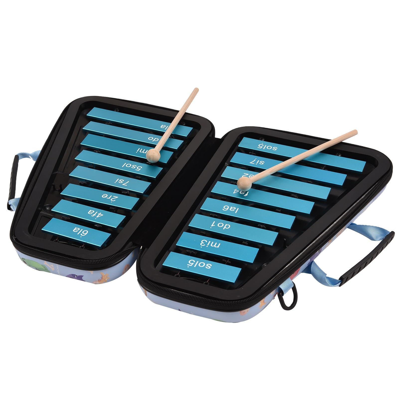 xilófono Glockenspiel De 16 Teclas, Xilófono con Placa De Aluminio De 16 Notas, Instrumento De Percusión Musical Educativo Temprano con Mazos De Caja (Color : Blue)