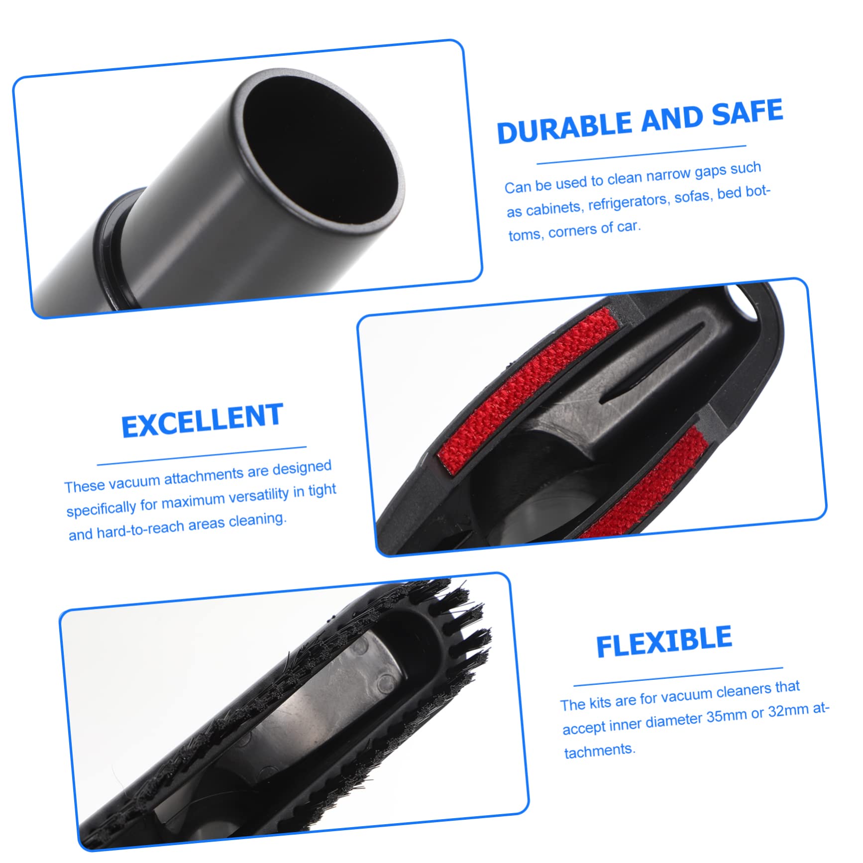 MAGICLULU 2 Sätze Staubsauger Zubehörset Teiliges Düsenset für Effektive Ritzen und Ecken Staubbürste und Adapter Geeignet für Enge Räume und Möbel