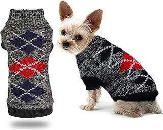 CNARERY Dog Sweater Winter Clothes - Turtleneck Knitted Dog Sweaters, Knitwear Warm Pet Sweater for Cold Weather,Fit for Small/Medium Dogs
