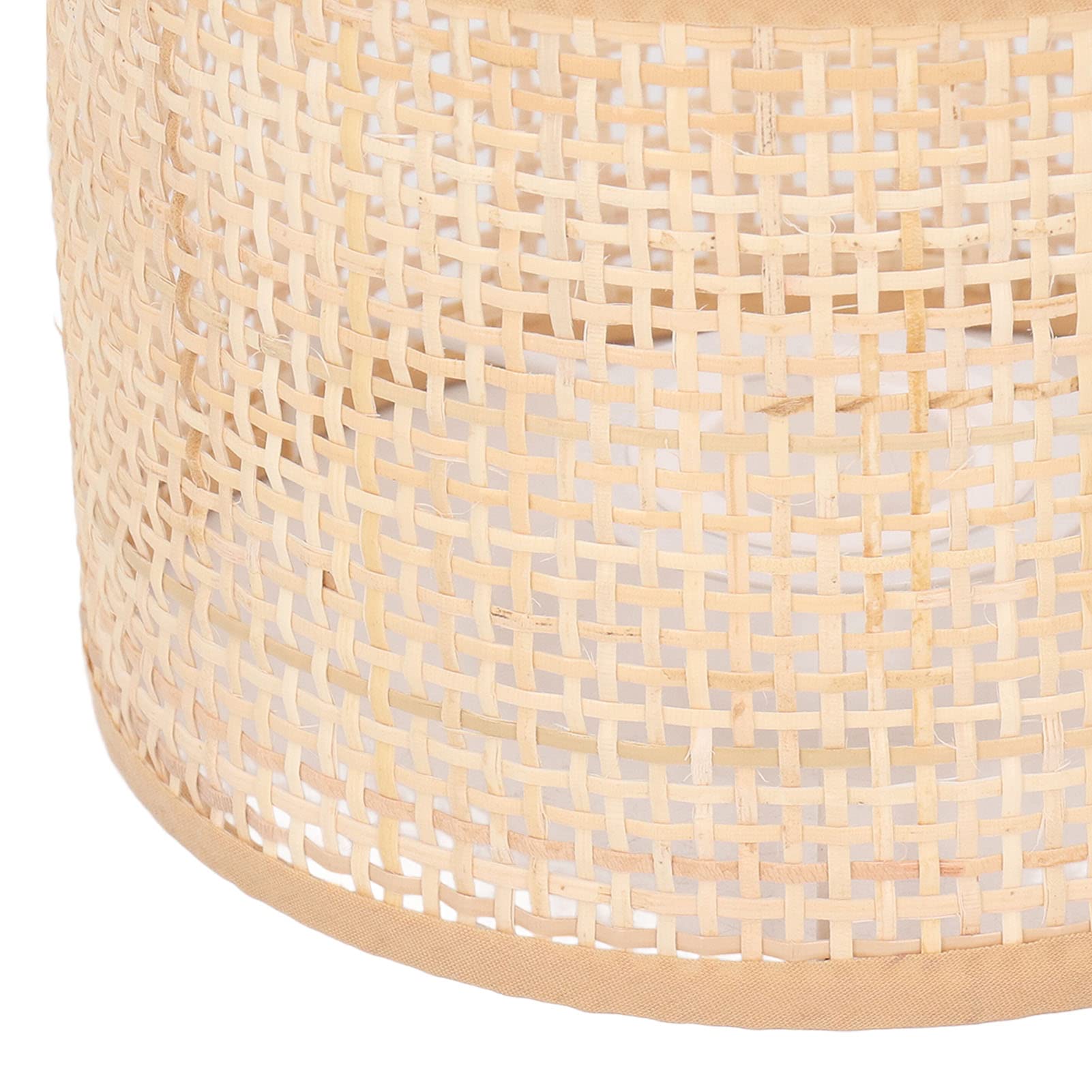 Pantalla de Lámpara Pequeña de Mimbre Tejido a Mano – 16x12x16cm, Compatible con Portalámparas E27/E14, Decoración Rústica para Lámpara de Mesa