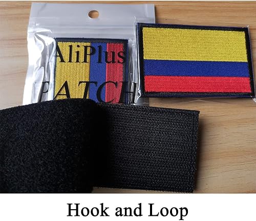 Vista 5 de 2 unidades AliPlus Parches de bandera de Colombia bordados, parches tácticos militares morales, applique con gancho y bucle