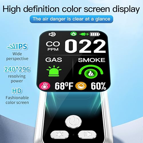 Miniatura 7 de Detector de monóxido de carbono enchufable 5 en 1 y detectores de gas natural combustibles y humo combinados, batería de respaldo integrada,