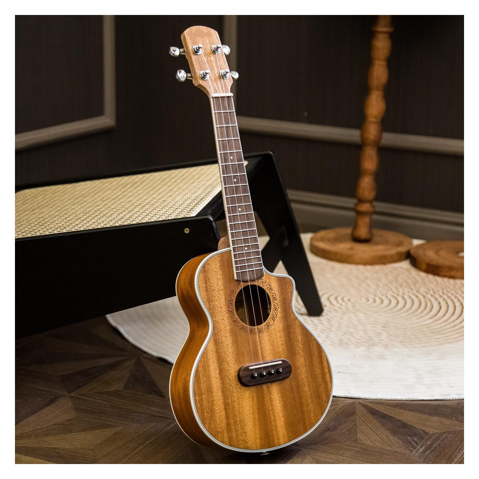 23 Calowa Mała Drewniana Gitara Dla Początkujących Ukulele Z Wycięciem Ukulele Dla Dorosłych