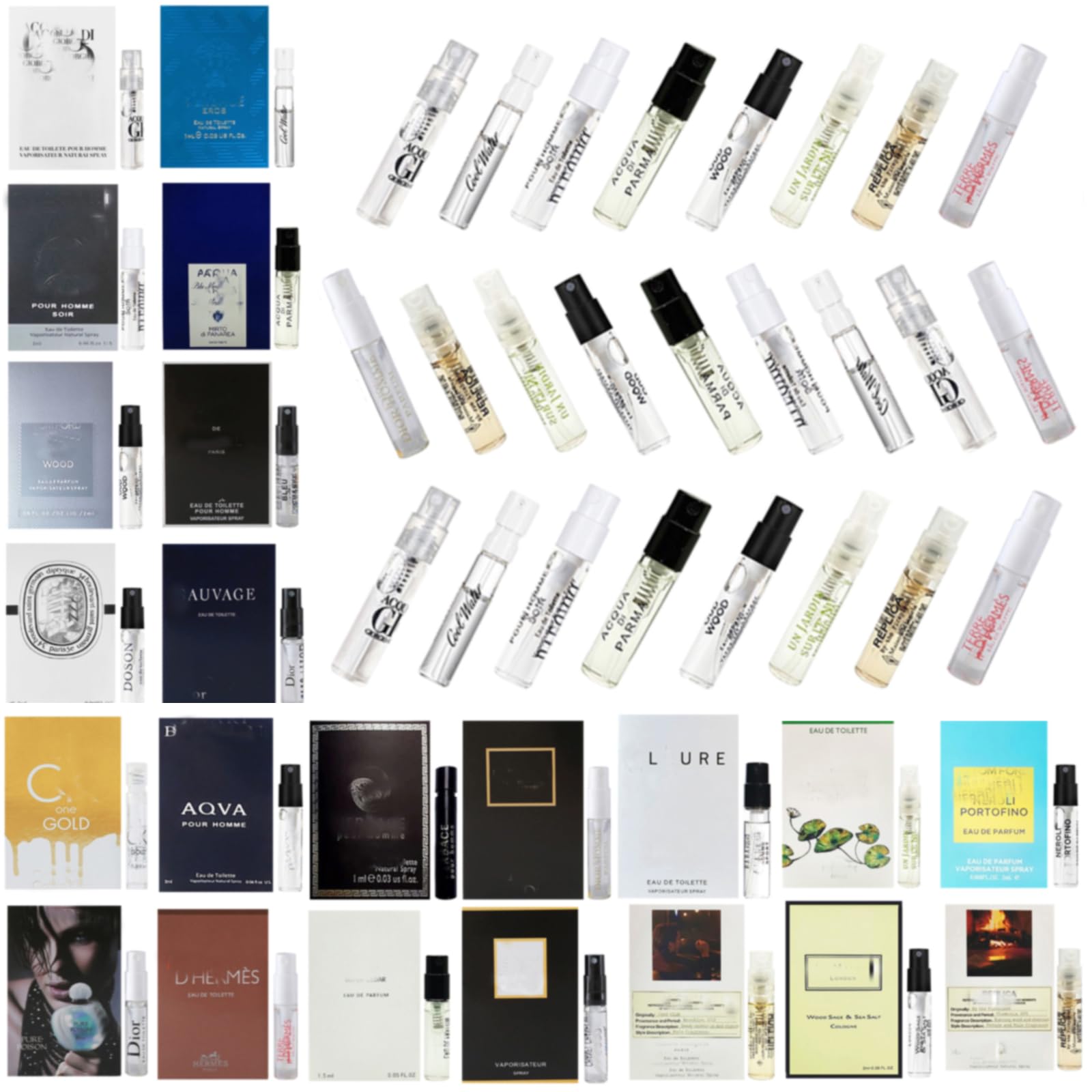 Dirstic Cologne Samples for Men-High End Random Selection Designer Fragrance Cologne Sampler Set for Men - (Pack of 22 Sample Vials)