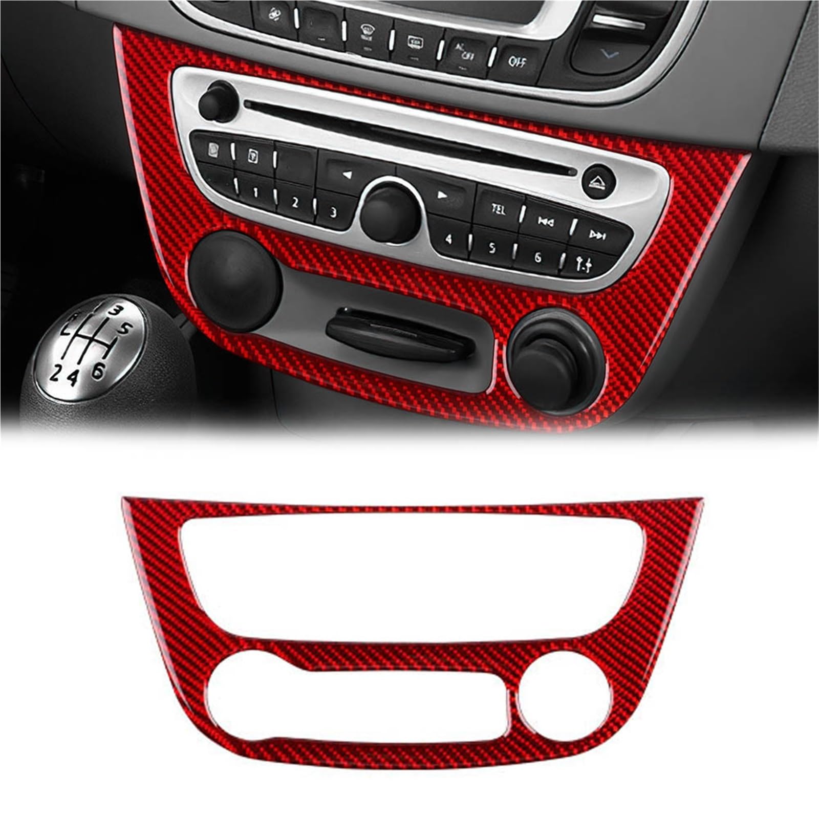 Interior Decoration for Renault Fluence/Megane 2009-2014 Carbon Fiber Sticker LHD RHD Central Switch Interior Panel Accessories