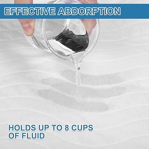 Miniatura 5 de OUTCREATOR Almohadillas de cama de posicionamiento con asas de 34 x 36 pulgadas (paquete de 2) protectores de colchón lavables para incontinencia,