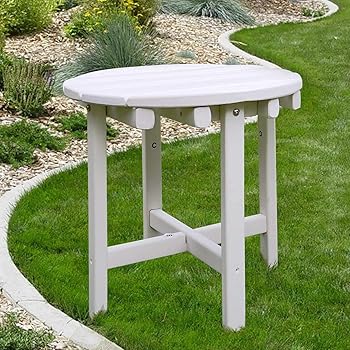 Amazon Com Polywood Rst18wh Round 18 Side Table White Patio Side Tables Garden Outdoor