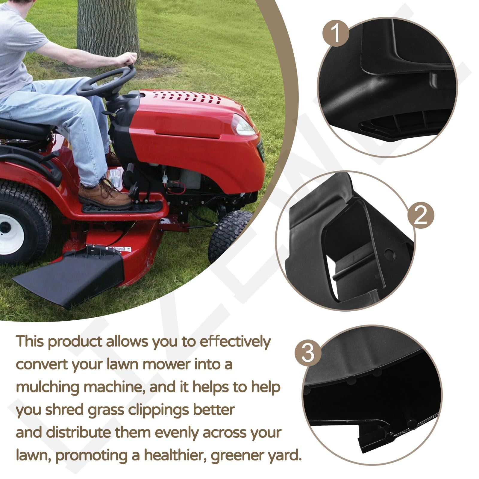 731-2363 - Tapón para cortacésped compatible con CUB Cadet MTD para cortacésped Troy Bilt de 42 pulgadas, sustituye a 190-116 GW-7311643A 7311643A