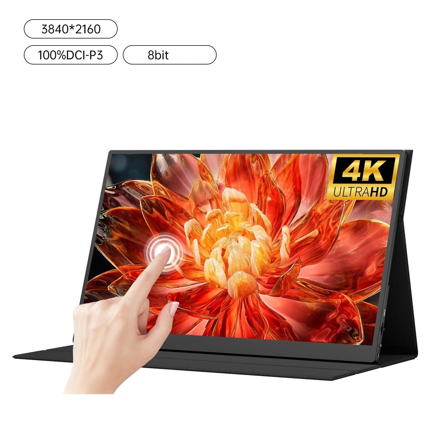 Monitor do biura domowego 4K HD 17,3-calowy ekran zewnętrzny IPS o jasności 500 nitów do telefonów komórkowych, laptopów i konsol gier