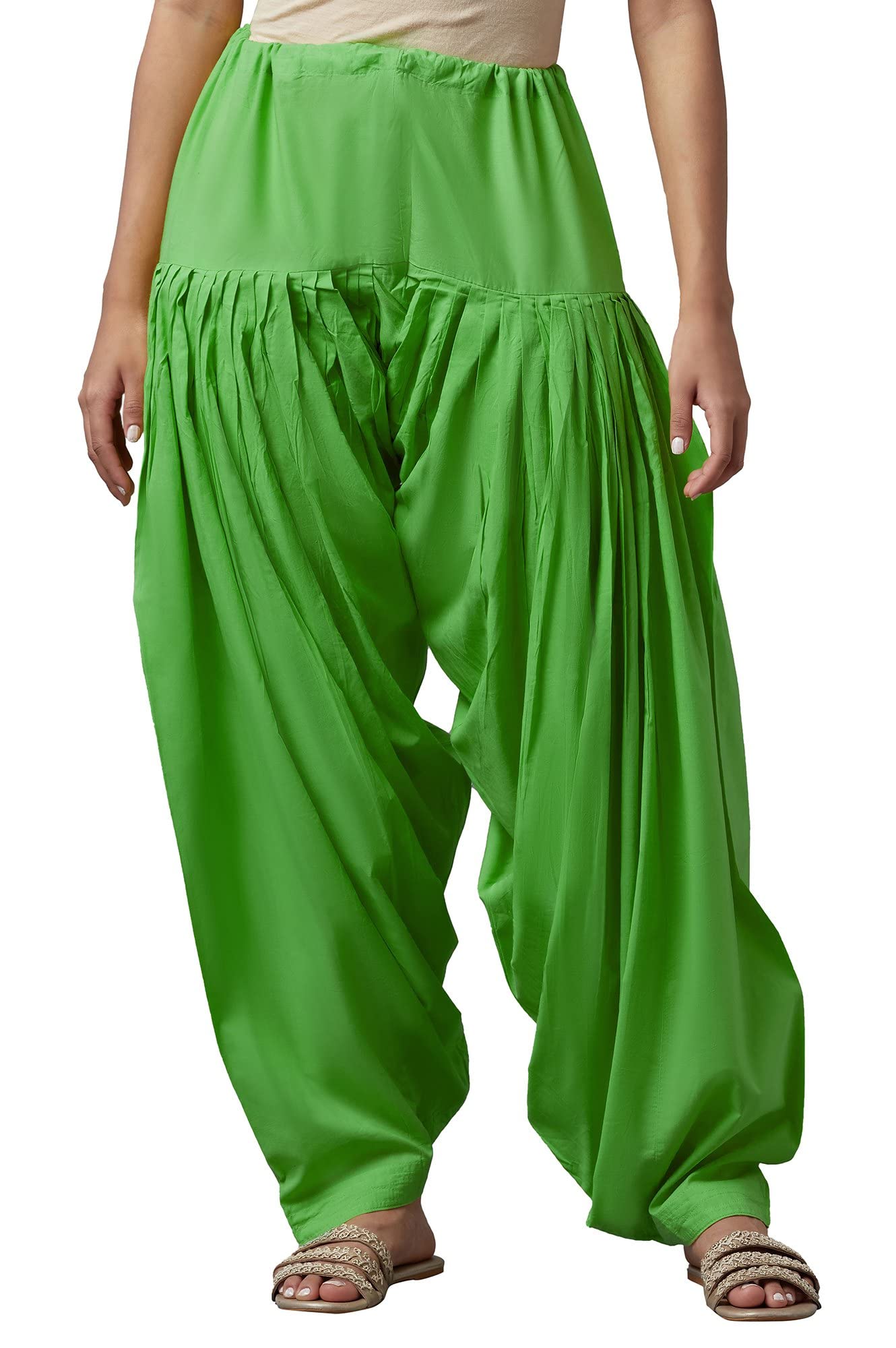 aurelia Women's High Rise Loose Fit Patialas (Crk60025-01127_Green_X-Large), XL-picture-23