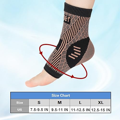 Miniatura 5 de Tobillera con infusión de cobre, calcetines de compresión para el tobillo, tobilleras para hombres y mujeres, tobilleras de compresión, envolturas