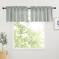 Vista 53 de RYB HOME Cortinas Blancas con Textura de Lino, Cenefas Transparentes, Complementos Superiores para Ventanas, Cortinas Semitransparentes para Cocina