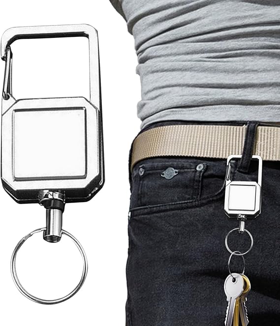 Retractable Carabiner Keychain Carabiner Men's Keyring Outdoor Recreation