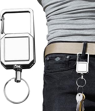 Retractable Carabiner Keychain Carabiner Men's Keyring Outdoor Recreation