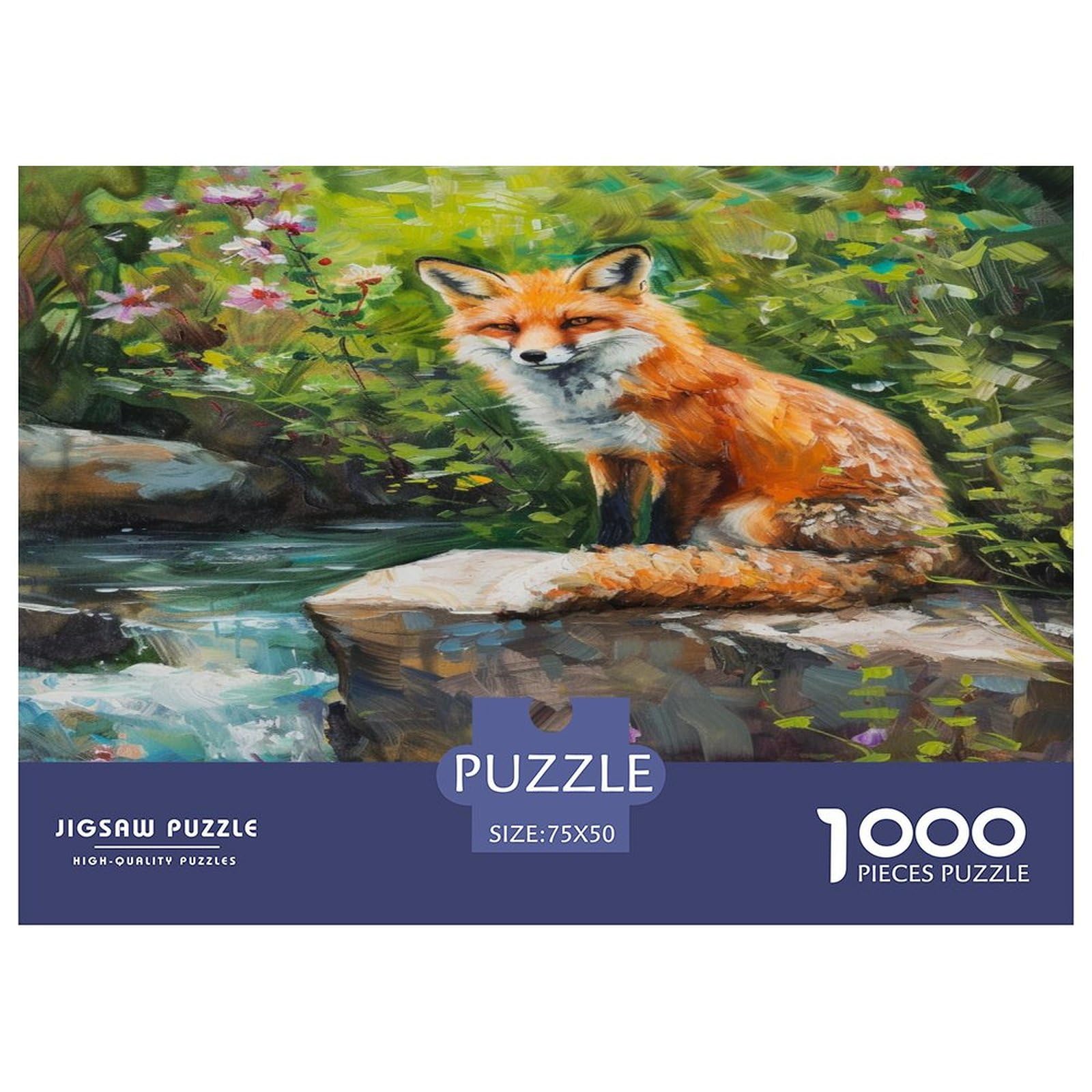 Jungle Fox Puzzle 1000 sztuk Puzzle Dla Dorosłych Drewniane Puzzle Gra Edukacyjna Dla Dorosłych Wyzwanie Zabawka Prezent Dla Wszystkich Kobiet I Mężczyzn 1000 sztuk (75 x 50 cm)