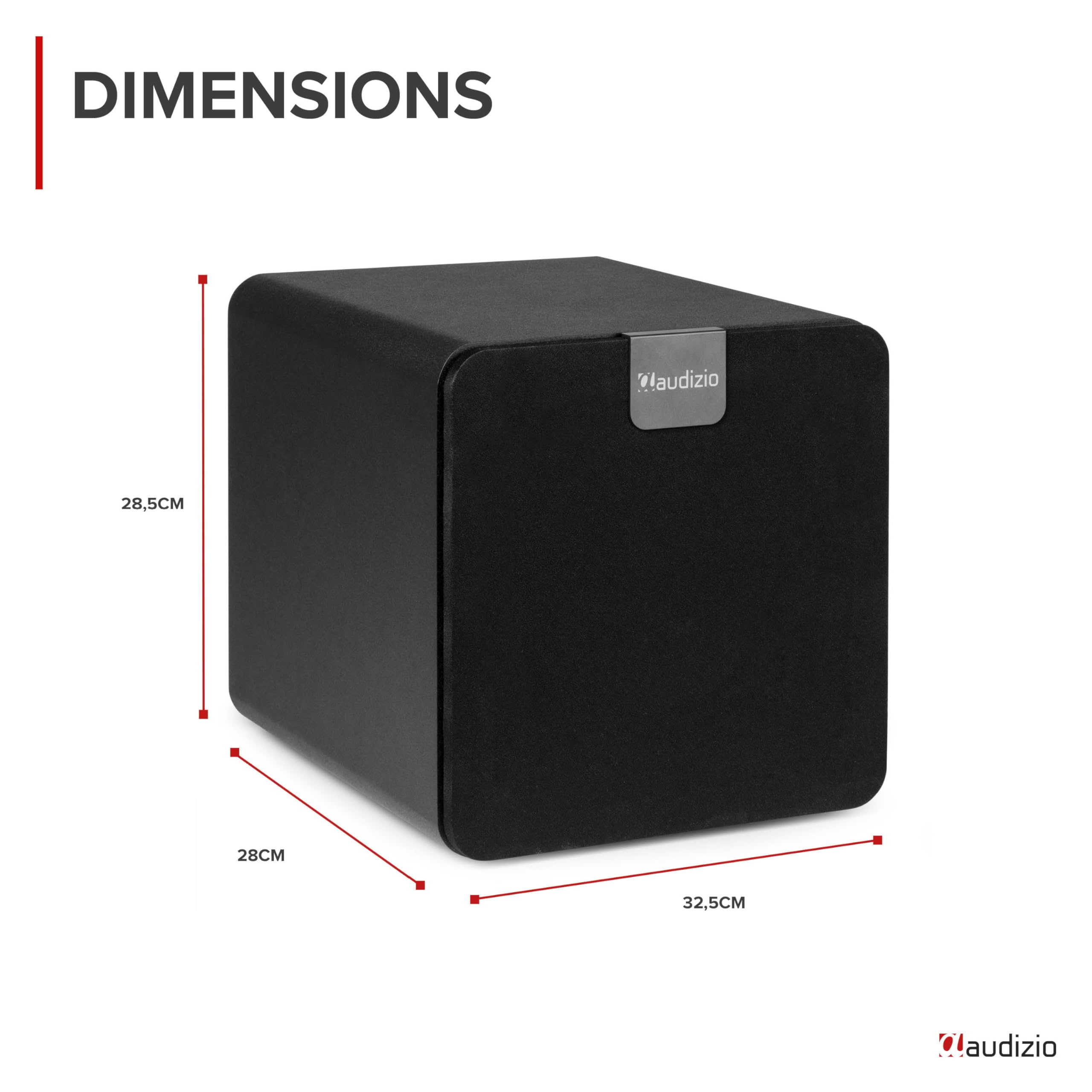 Audizio SW80D Caisson de Basses Actif Hi-Fi 160W Subwoofer 8" avec Réglage Crossover et Volume Indépendant