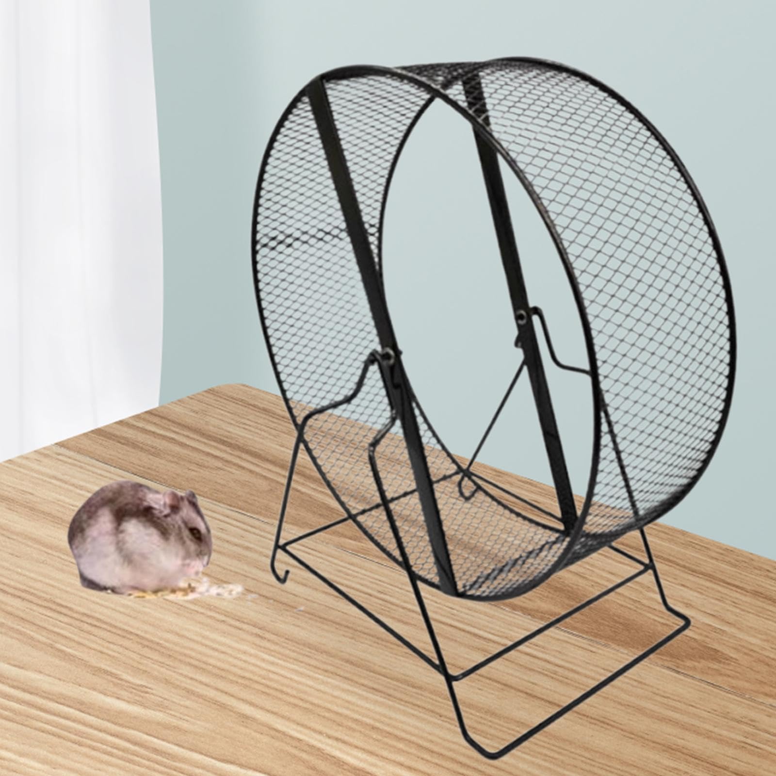 Roue d'exercice pour Hamster Roue de Course Métal Support Stable Accessoire Cage Roue Silencieuse Adaptée Aux Souris Gerbilles Rats Usage Maison, 32cm