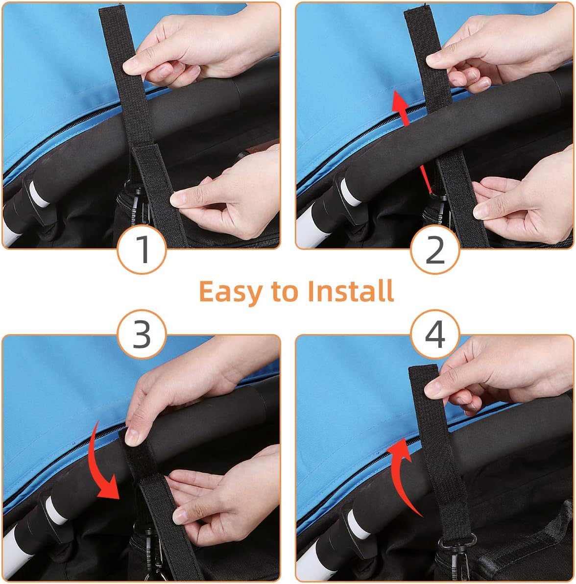 Landuo Baby Stroller Organizer with Insulated Cup Holders Diaper Storage Secure Straps Pockets for Phone Compact Design Fit All Strollers (black) : Baby