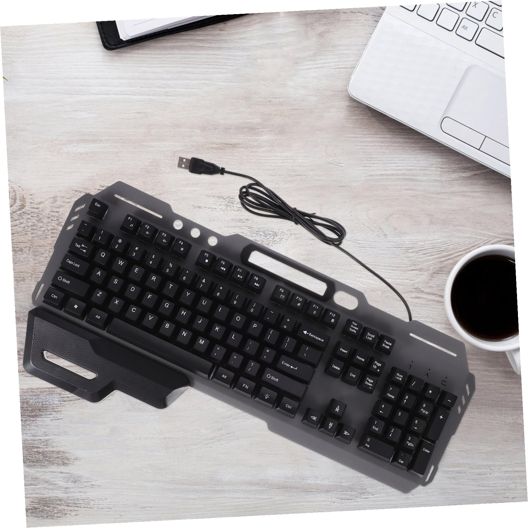 Clavier USB Filaire Rétroéclairé 104 Touches pour Bureau Et Gaming, Matériel De Jeu Informatique Pc, Usage Professionnel Et Maison, Robuste Et Pratique, Noir