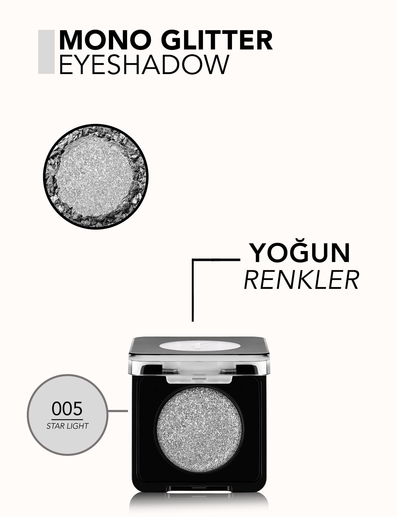 Mono Yüksek Pigmentli & Doğal Işıltılı Kompakt Göz Farı