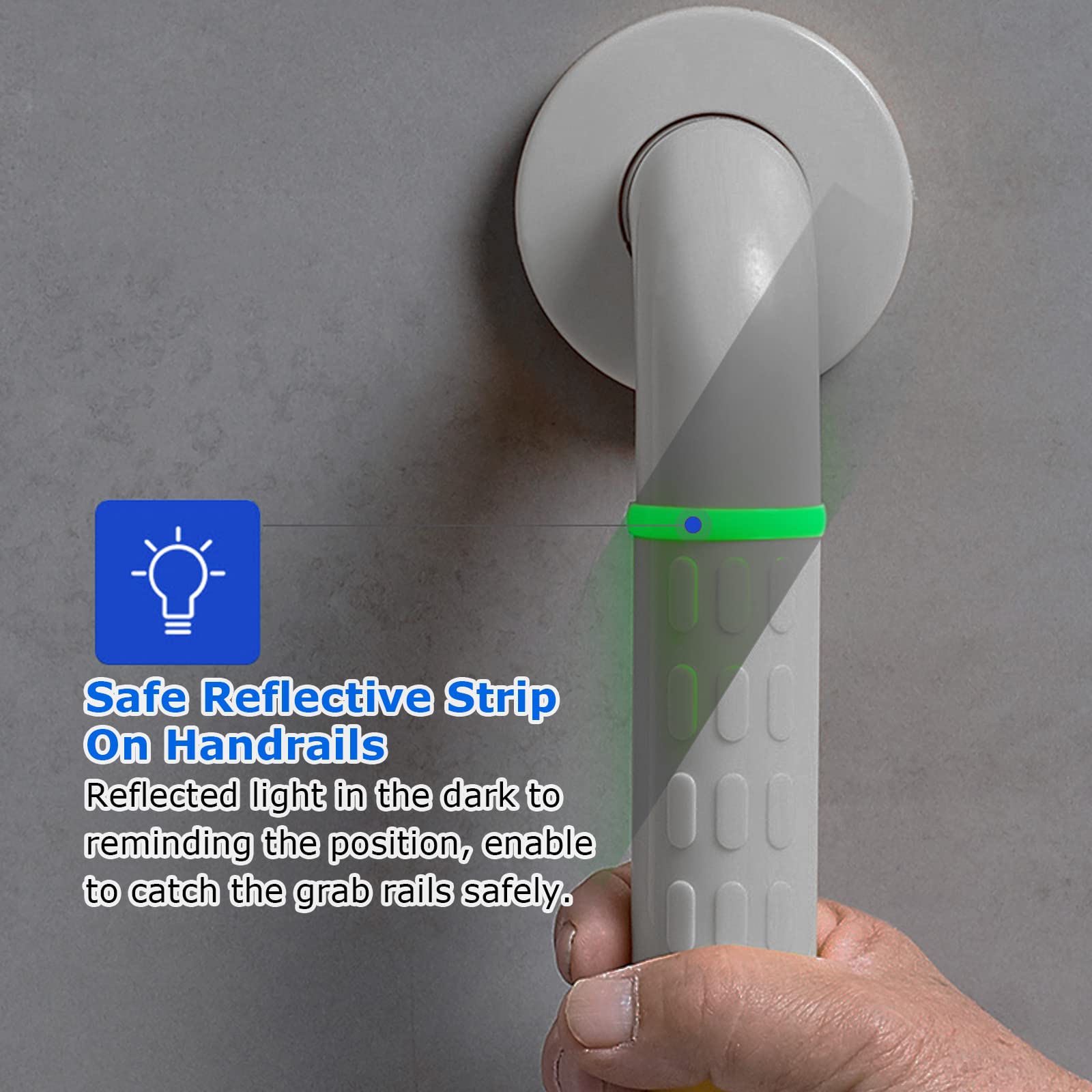 2 rieles antideslizantes para baño, mango de agarre de baño de 30 cm, barra de agarre de seguridad de nailon de acero inoxidable resistente para ducha, pasamanos (blanco, tornillos incluidos)