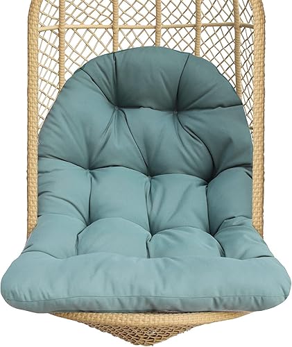 BOSSIMA Patio al aire libre colgante cesta silla cojines huevo silla columpio cojines azul lago