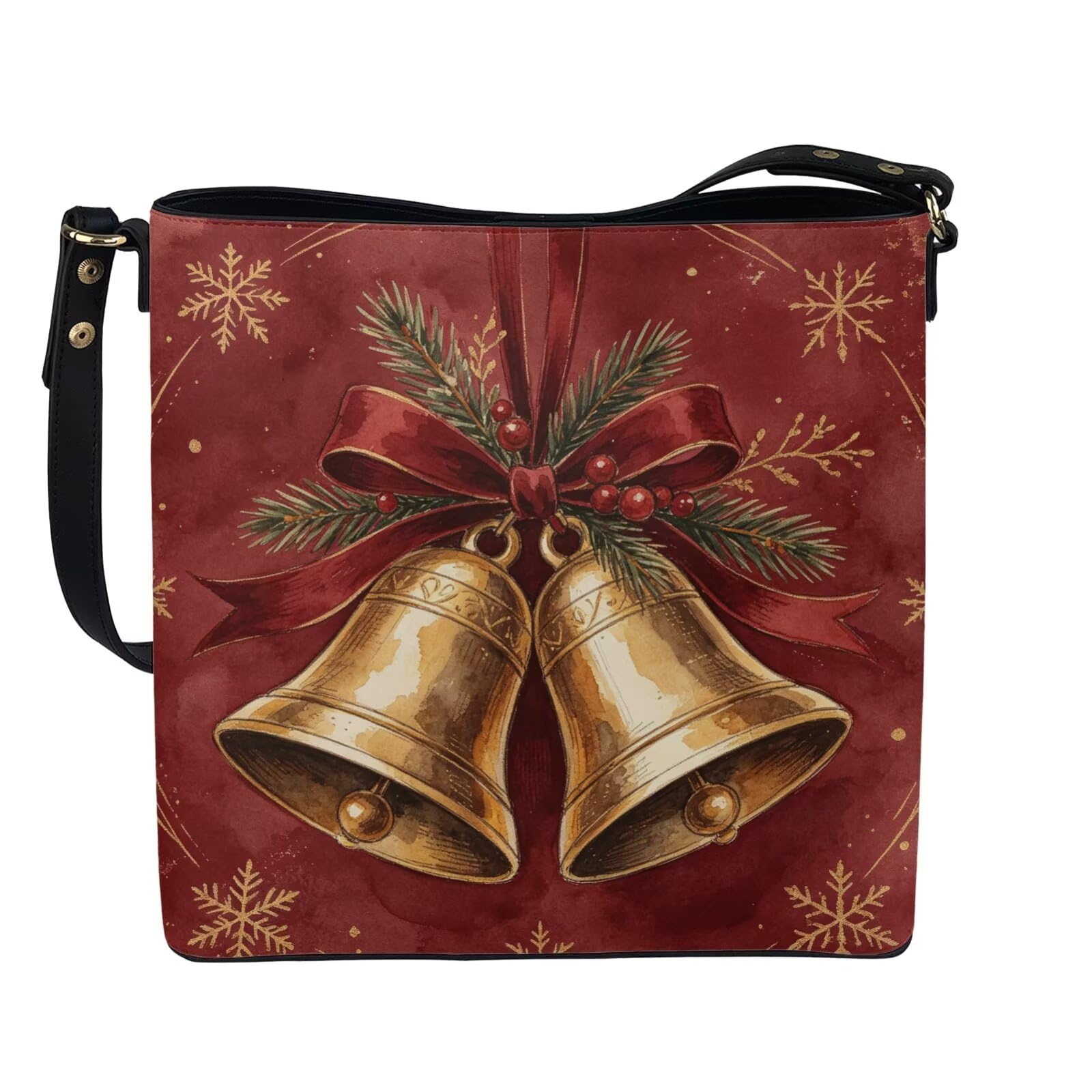 HUGS IDEA Boho Bags for Women Leather Handbag Shoulder Bucket Crossbody Purse