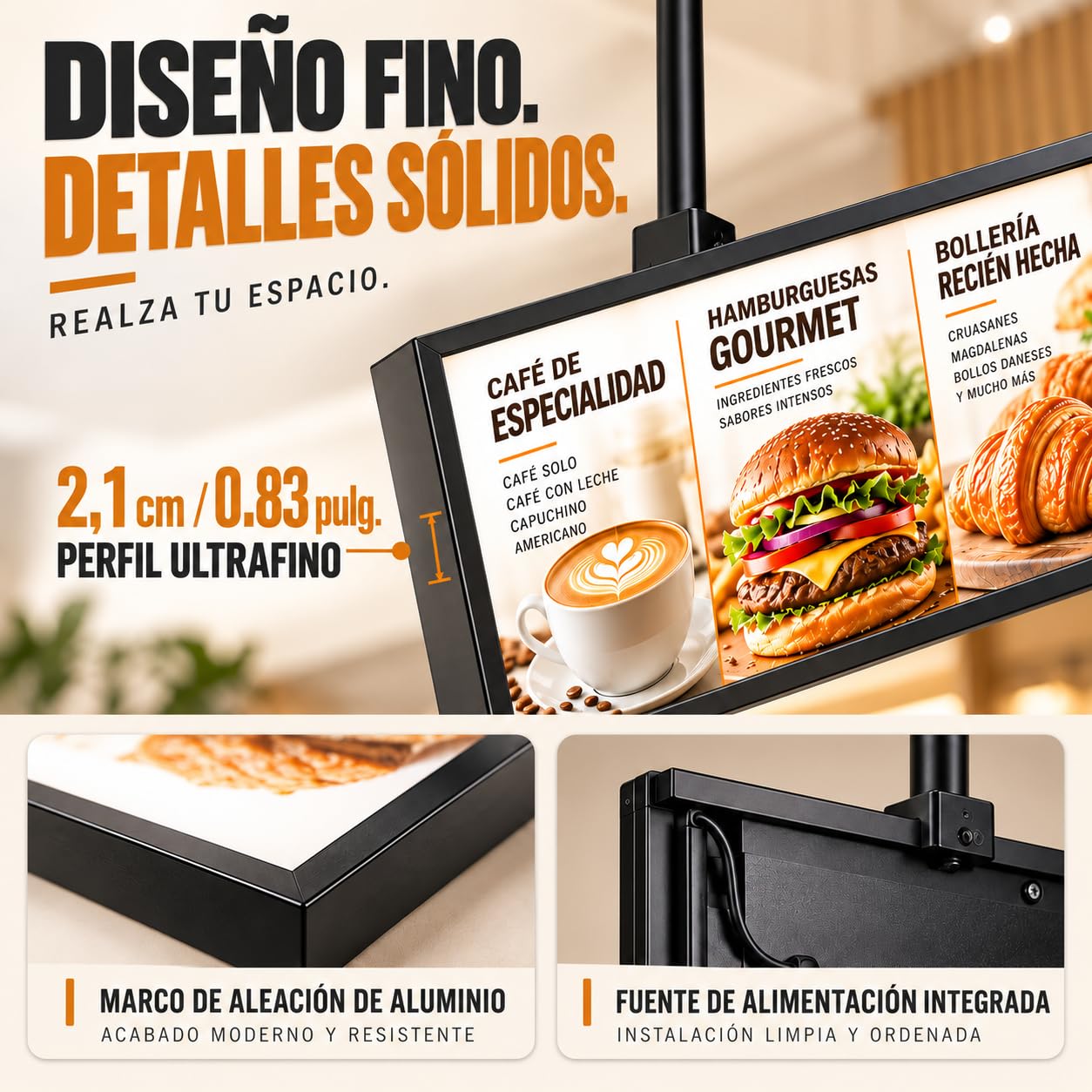 Caja de Luz LED para Menús con Frontal Magnético 60x80cm