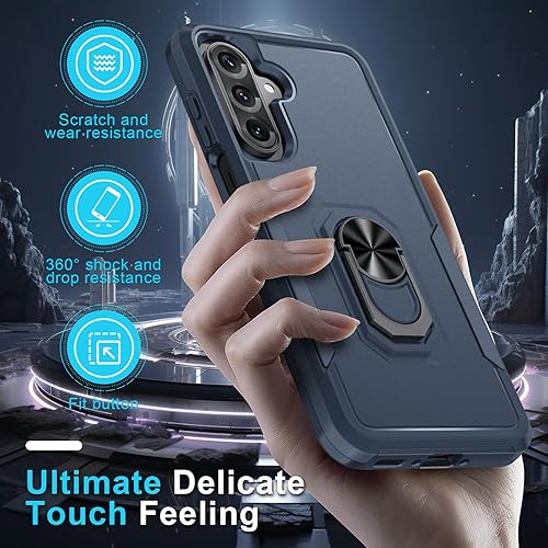 Miniatura 20 de Janmitta Funda compatible con Samsung Galaxy A14 5G con protector de pantalla + protector de lente de cámara, funda resistente de cuerpo completo