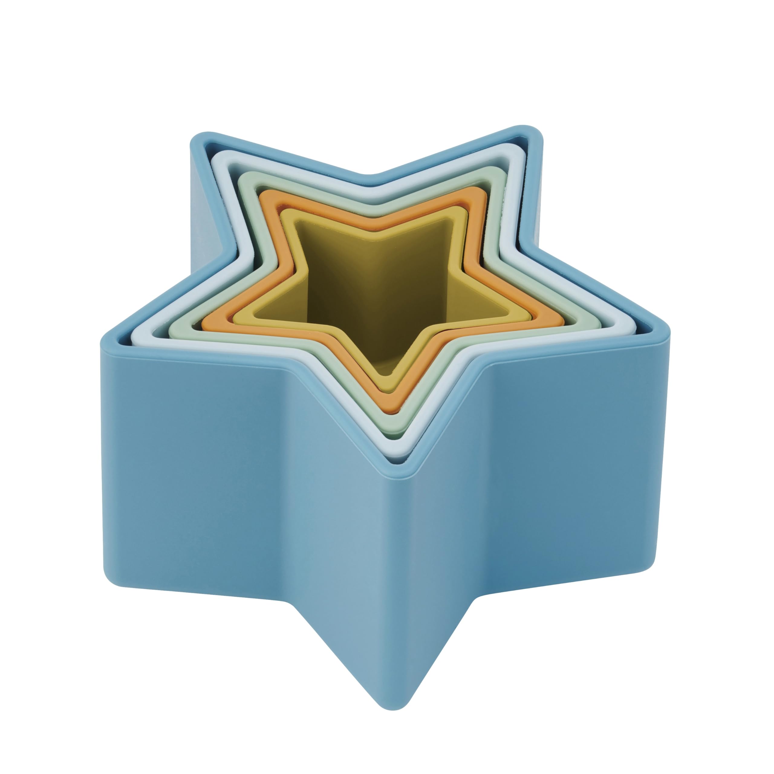 tickit Silisoft - Vasos apilables de Estrella - 5 Vasos de Silicona Suave en Forma de Estrella para apilar, anidar, Jugar en el Agua y Explorar sensorialmente, Neutro